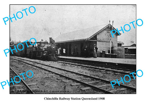 OLD LARGE PHOTO QLD, CHINCHILLA RAILWAY STATION c1908 1