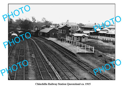 OLD LARGE PHOTO QLD, CHINCHILLA RAILWAY STATION c1915