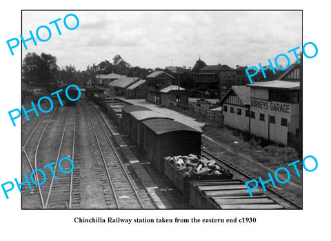 OLD LARGE PHOTO QLD, CHINCHILLA RAILWAY STATION c1930