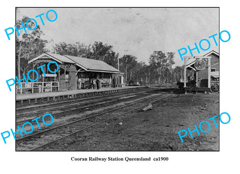 OLD LARGE PHOTO QLD, COORAN RAILWAY STATION c1900