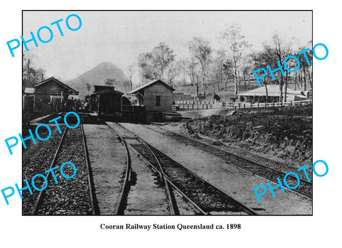 OLD LARGE PHOTO QLD, COORAN RAILWAY STATION c1898