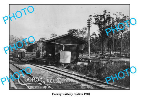 OLD LARGE PHOTO QLD, COOROY RAILWAY STATION c1910