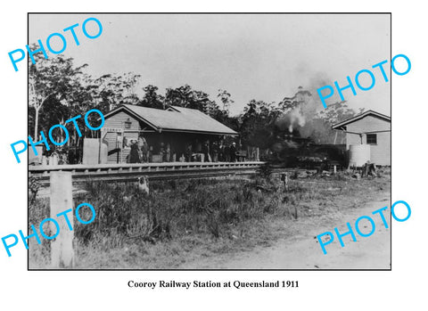 OLD LARGE PHOTO QLD, COOROY RAILWAY STATION c1911