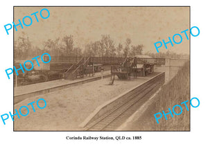 OLD LARGE PHOTO QLD, CORINDA RAILWAY STATION c1885