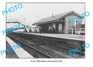 OLD LARGE PHOTO QLD, FOREST HILL RAILWAY STATION c1914