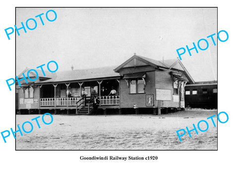 OLD LARGE PHOTO QLD, GOONDIWINDI RAILWAY STATION c1910