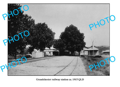 OLD LARGE PHOTO QLD, GRANDCHESTER RAILWAY STATION c1915