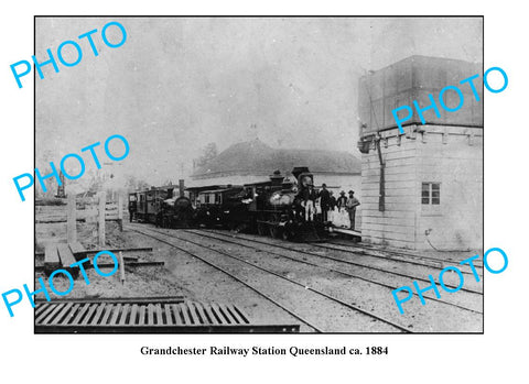 OLD LARGE PHOTO QLD, GRANDCHESTER RAILWAY STATION c1884