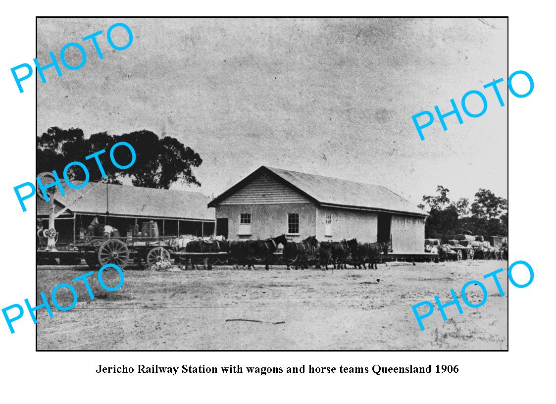 OLD LARGE PHOTO QLD, JERICHO RAILWAY STATION c1906