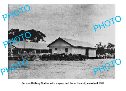 OLD LARGE PHOTO QLD, JERICHO RAILWAY STATION c1906