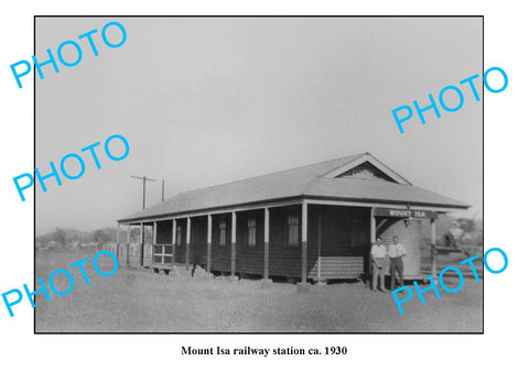 OLD LARGE PHOTO QUEENSLAND, MOUNT ISA RAILWAY STATION c1930