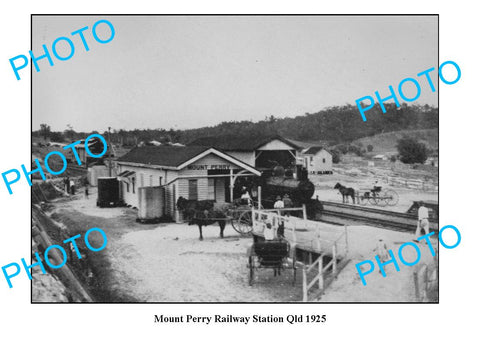 OLD LARGE PHOTO QUEENSLAND, MOUNT PERRY RAILWAY STATION c1925