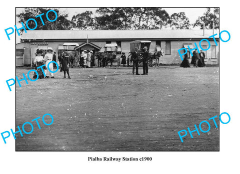 OLD LARGE PHOTO QUEENSLAND, PIALBA RAILWAY STATION c1900