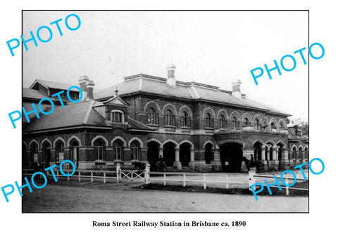 OLD LARGE PHOTO QUEENSLAND, BRISBANE ROMA STREET RAILWAY STATION c1890