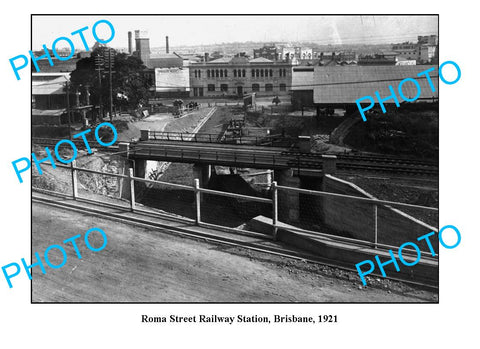 OLD LARGE PHOTO QUEENSLAND, BRISBANE ROMA STREET RAILWAY STATION c1921