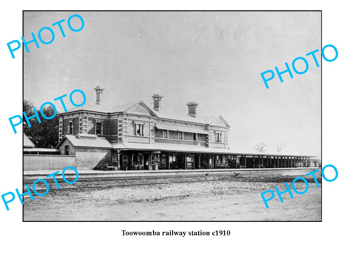 OLD LARGE PHOTO QUEENSLAND, TOOWOOMBA RAILWAY STATION c1910