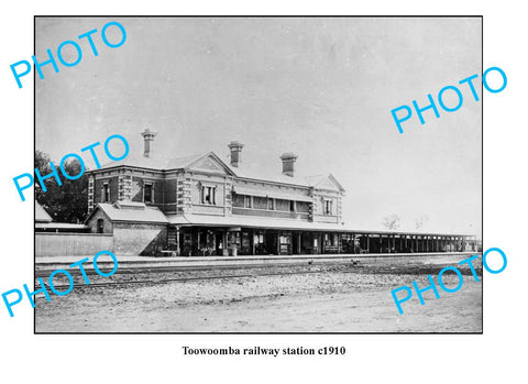 OLD LARGE PHOTO QUEENSLAND, TOOWOOMBA RAILWAY STATION c1910