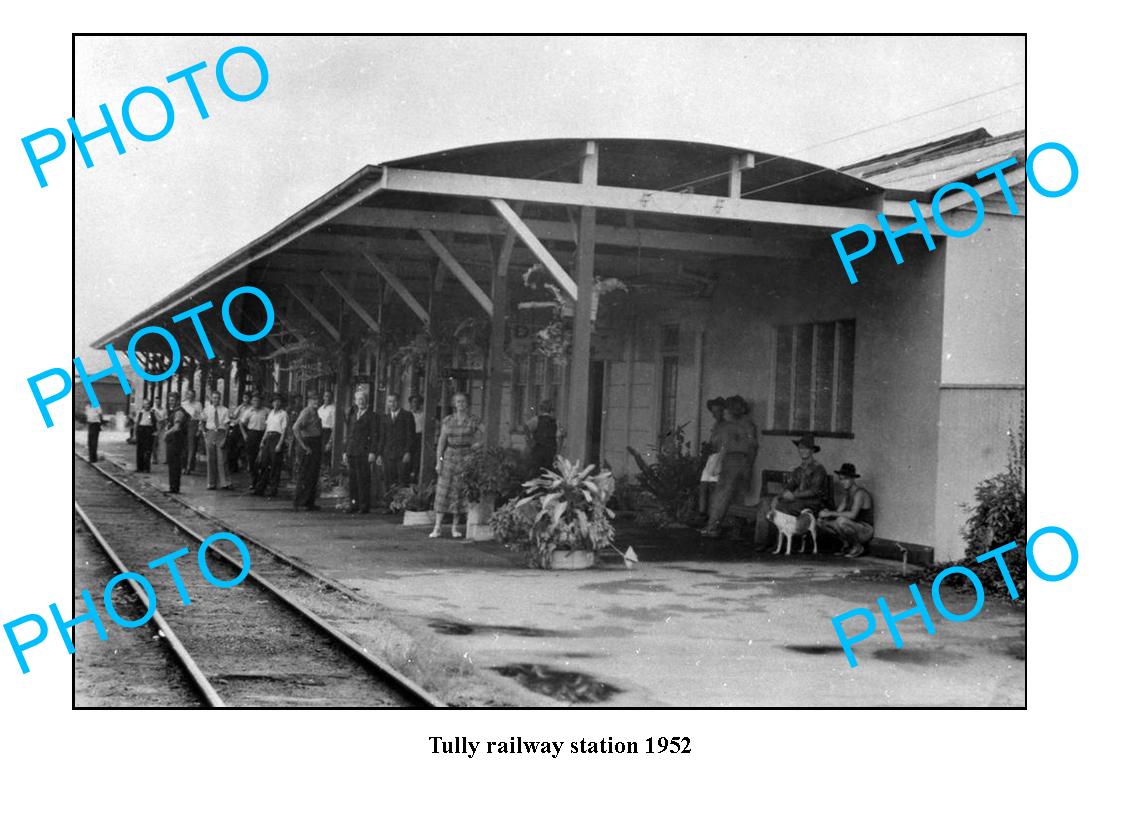 OLD LARGE PHOTO QUEENSLAND, TULLY RAILWAY STATION c1952