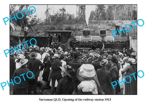 OLD LARGE PHOTO QUEENSLAND, YARRAMAN RAILWAY STATION c1913