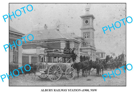 OLD LARGE PHOTO ALBURY RAILWAY STATION c1900 NSW, VICTORIAN RAILWAYS CARRIAGE