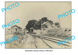 OLD LARGE PHOTO BUNDAMBA RAILWAY STATION c1900 QLD