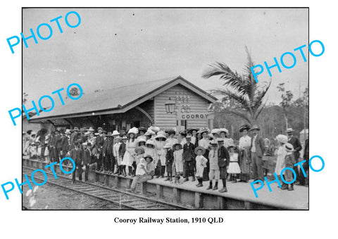 OLD LARGE PHOTO COOROY RAILWAY STATION c1910 QLD.