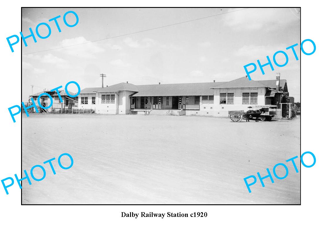 OLD LARGE PHOTO DALBY RAILWAY STATION c1920 QLD.