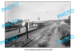 OLD LARGE PHOTO LAWSON RAILWAY STATION c1930 NSW