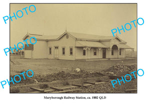 OLD LARGE PHOTO MARYBOROUGH RAILWAY STATION c1882 QLD