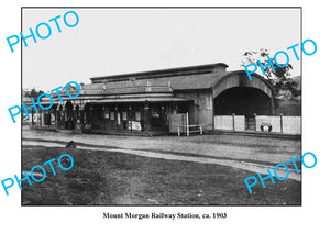 OLD LARGE PHOTO MOUNT MORGAN RAILWAY STATION c1903 QLD