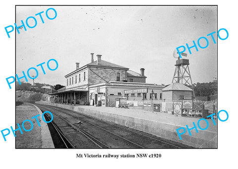 OLD LARGE PHOTO MOUNT VICTORIA RAILWAY STATION c1920 NSW