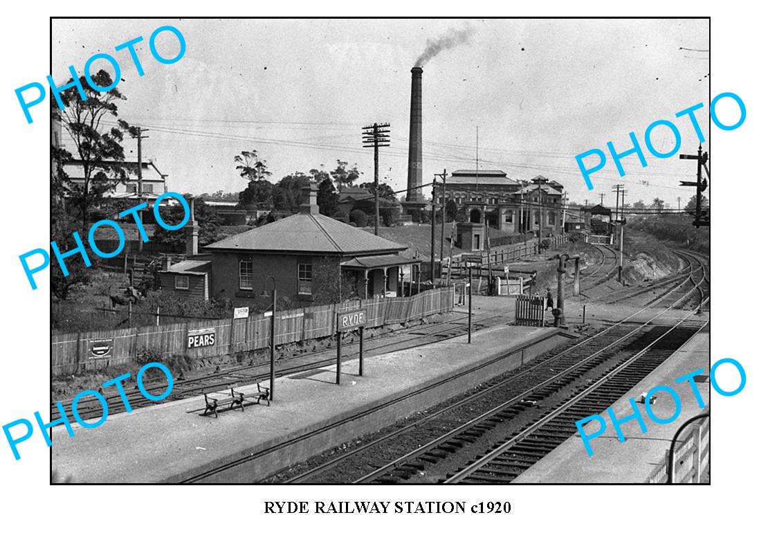 OLD LARGE PHOTO RYDE RAILWAY STATION c1920 SYDNEY NSW