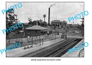 OLD LARGE PHOTO RYDE RAILWAY STATION c1920 SYDNEY NSW