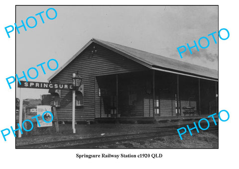 OLD LARGE PHOTO SPRINGSURE RAILWAY STATION c1920 QLD