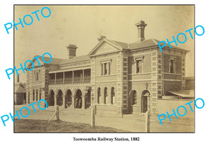 OLD LARGE PHOTO TOOWOOMBA RAILWAY STATION c1882 QLD