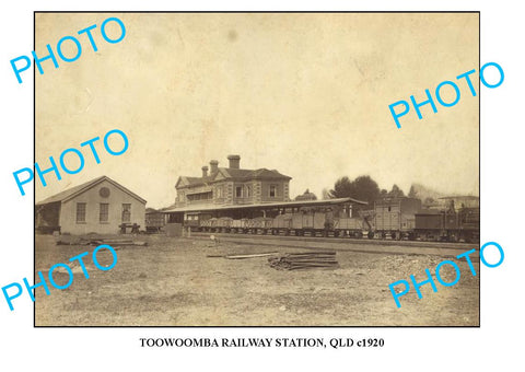 OLD LARGE PHOTO TOOWOOMBA RAILWAY STATION c1920 QLD