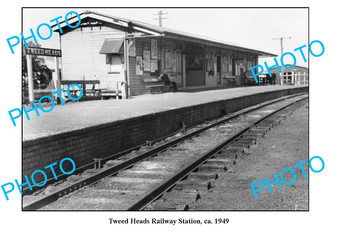 OLD LARGE PHOTO TWEED HEADS RAILWAY STATION c1949 NSW