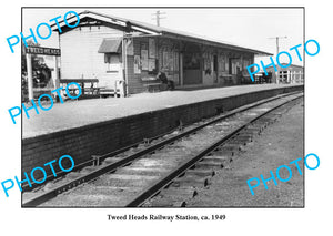 OLD LARGE PHOTO TWEED HEADS RAILWAY STATION c1949 NSW