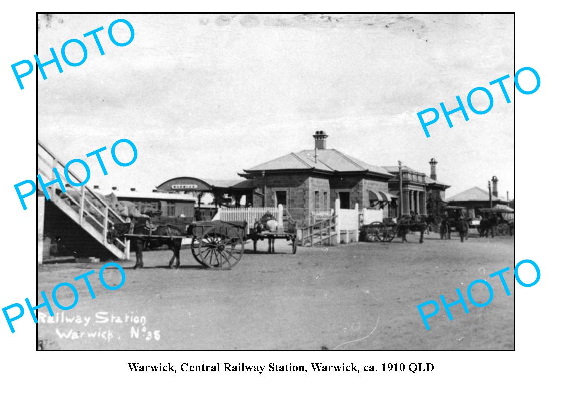 OLD LARGE PHOTO WARWICK RAILWAY STATION c1910 QLD