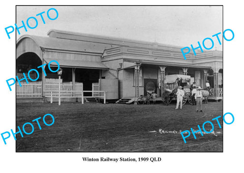 OLD LARGE PHOTO WINTON RAILWAY STATION c1909 QLD