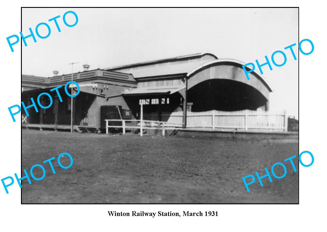 OLD LARGE PHOTO WINTON RAILWAY STATION c1931 QLD