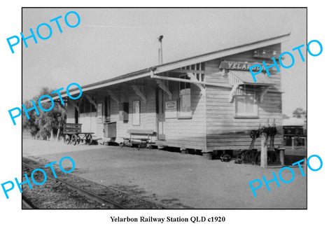 OLD LARGE PHOTO YELARBON RAILWAY STATION c1920 QLD