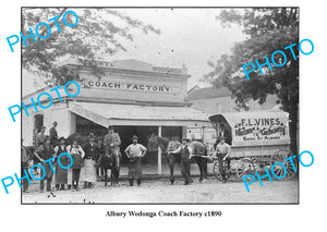 OLD LARGE PHOTO OF ALBURY NSW, ALBURY WODONGA COACH FACTORY c1890