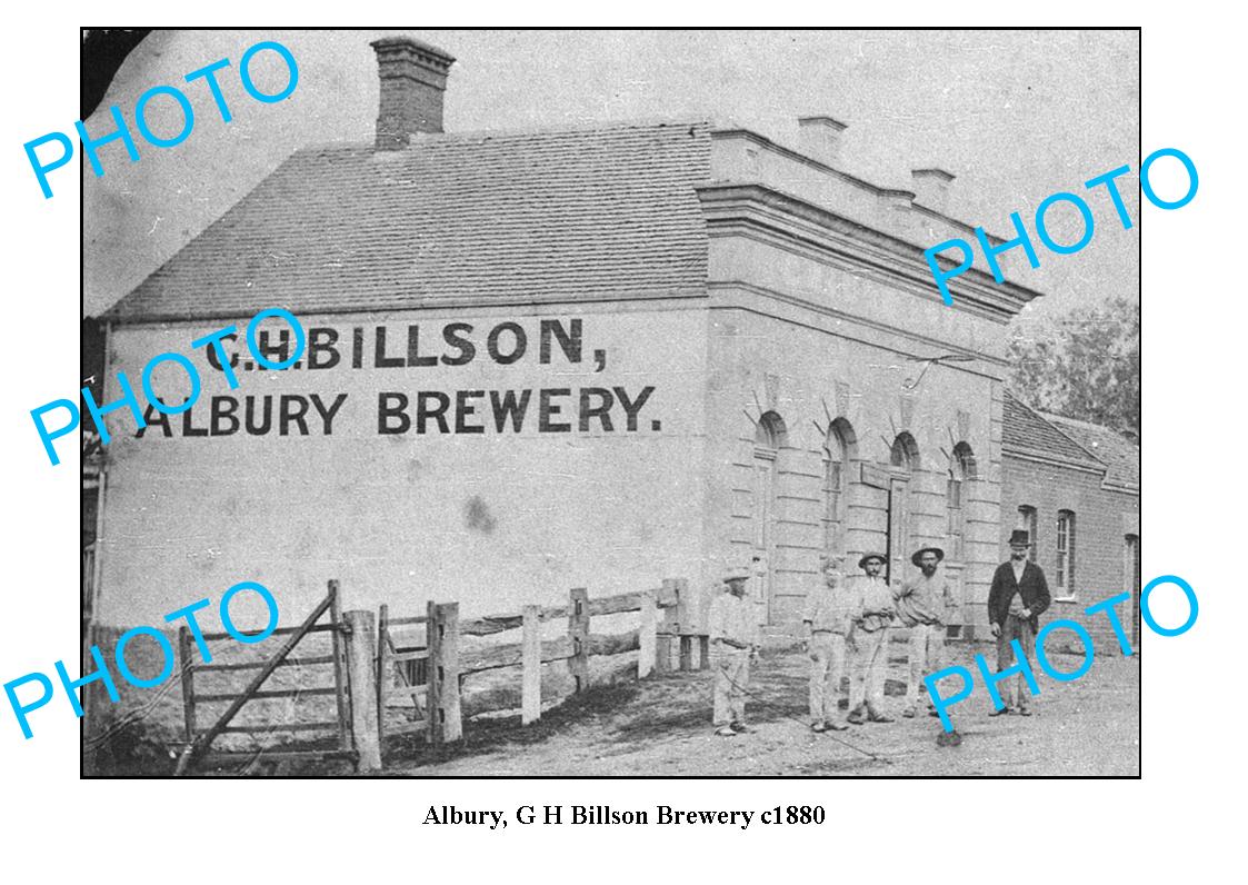 OLD LARGE PHOTO OF ALBURY NSW, G H BILLSON BREWERY c1880