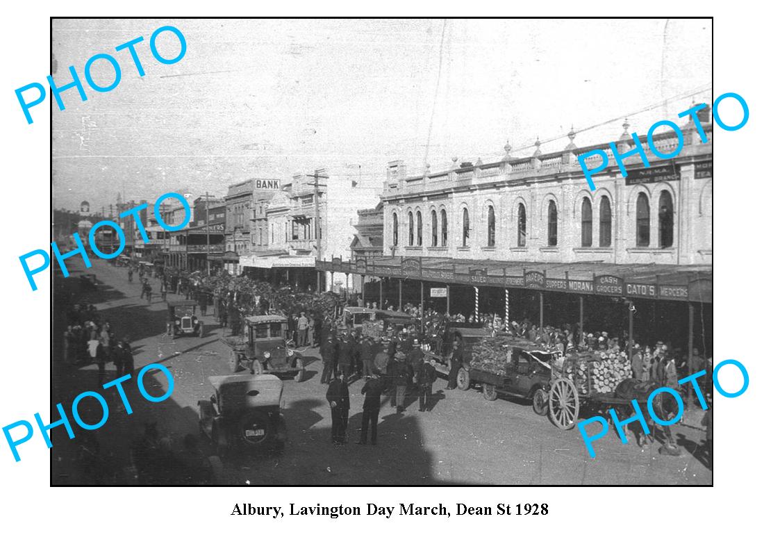 OLD LARGE PHOTO OF ALBURY NSW, LAVINGTON DAY MARCH 1928 DEAN STREET