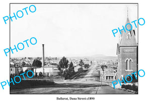 OLD LARGE PHOTO OF BALLARAT VICTORIA, DANA STREET, c1890