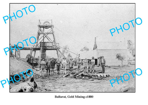 OLD LARGE PHOTO OF BALLARAT VICTORIA, GOLD MINING c1880