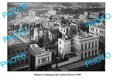 OLD LARGE PHOTO OF BALLARAT VICTORIA, LYDIARD STREET c1900