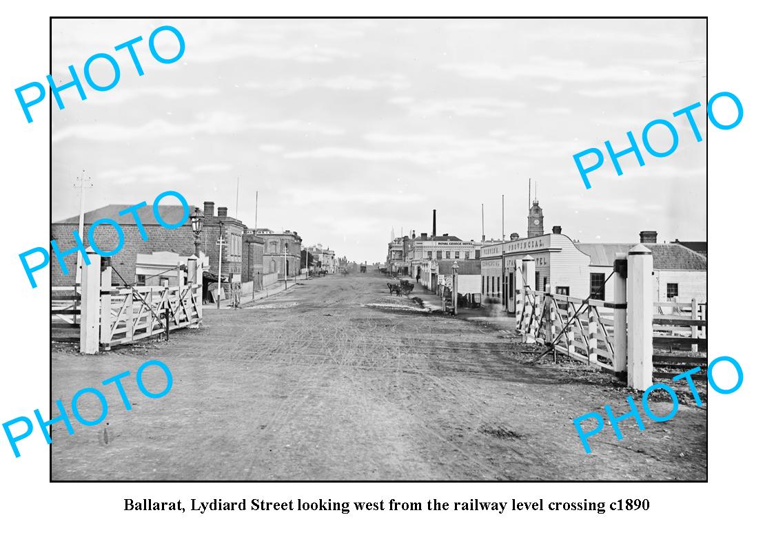 OLD LARGE PHOTO OF BALLARAT VICTORIA, LYDIARD STREET LOOKING WEST c1890