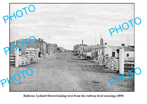 OLD LARGE PHOTO OF BALLARAT VICTORIA, LYDIARD STREET LOOKING WEST c1890